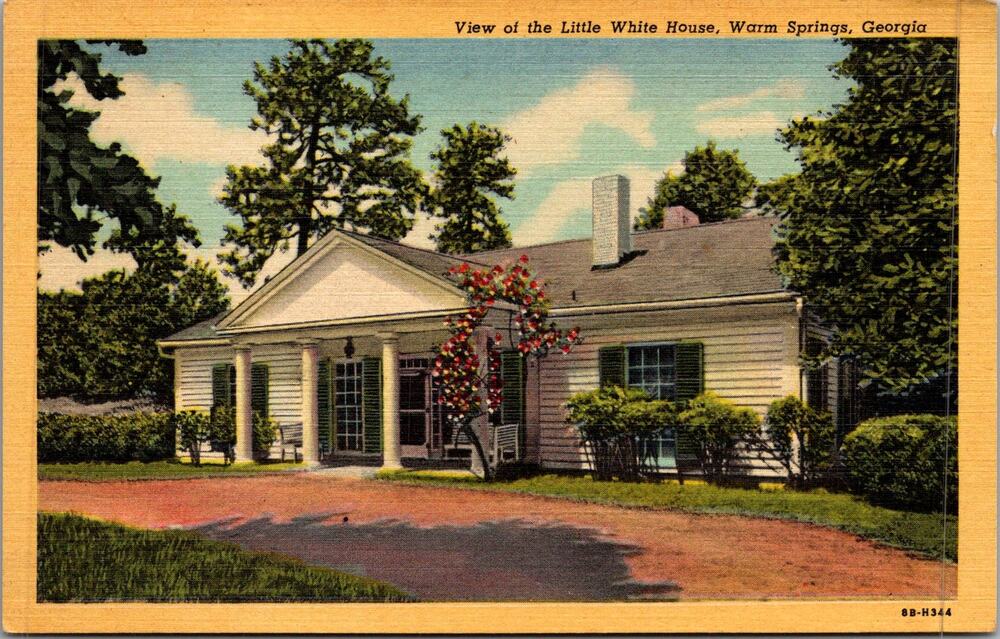 View of The Little White House Warm Springs GA Vintage Postcard SP17-15